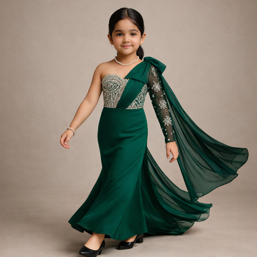 Pre Order: Green Pearl Gown