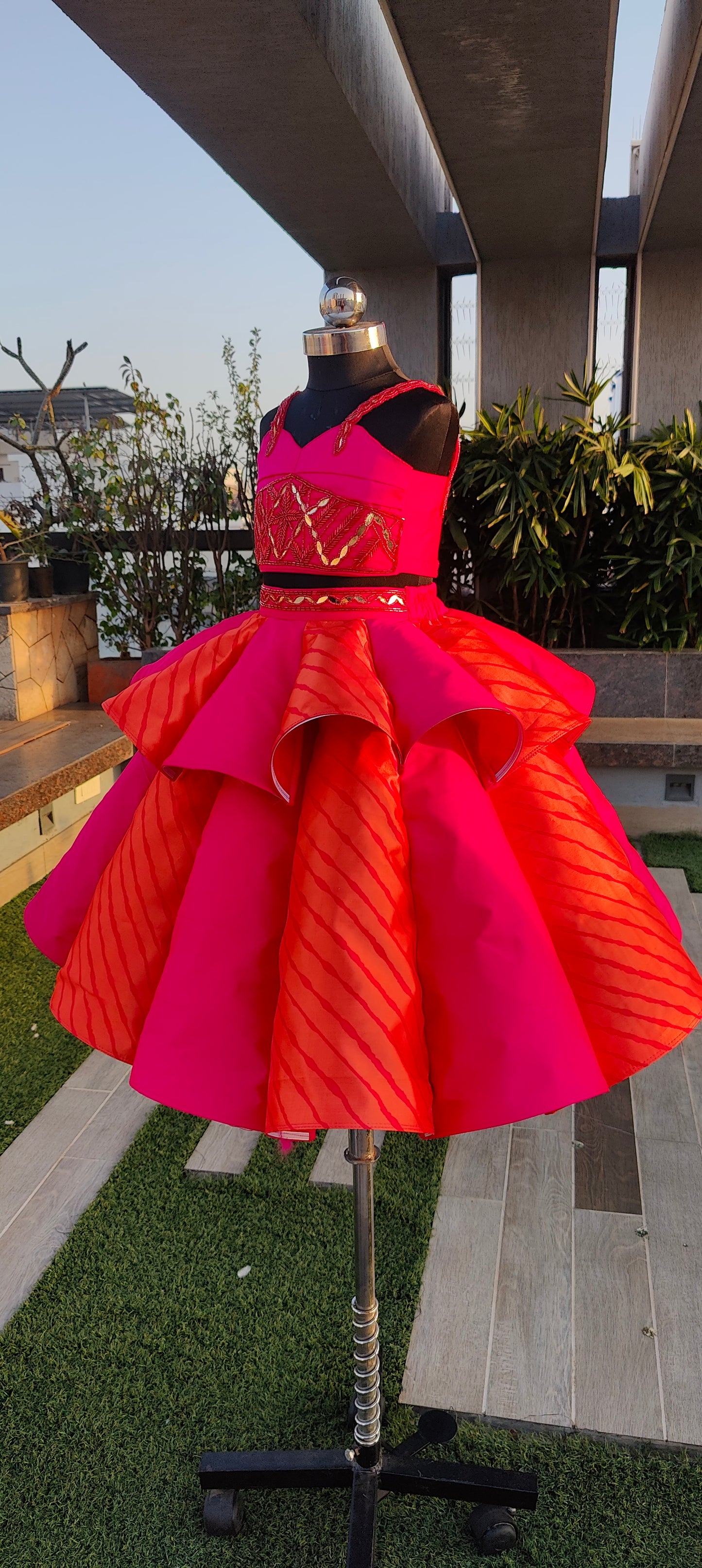 Pre Order: Leheriya Wire Luxe Lehenga