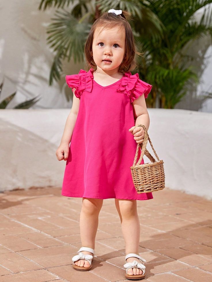 Pre Order: Marvel Frills Sleeves Cotton Dress