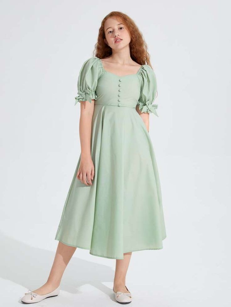 Pre Order: Grace Light Green Cotton Dress
