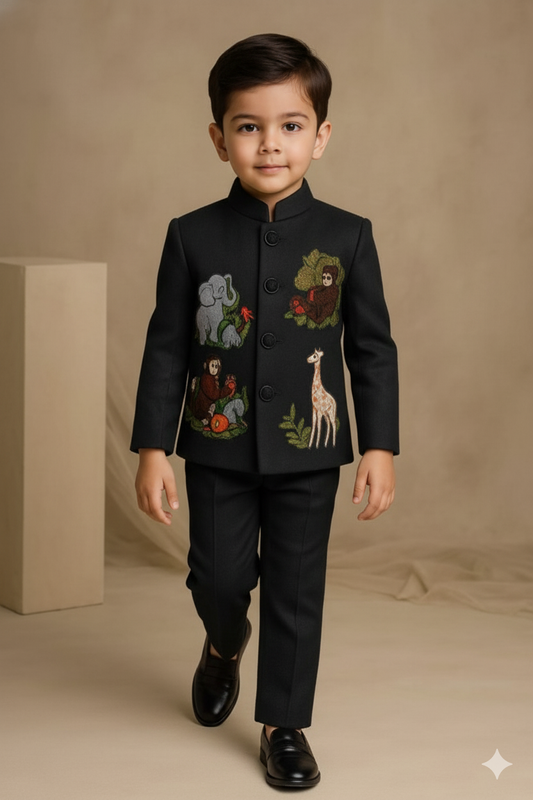 Pre Order: Black Jungle Embroidered Set