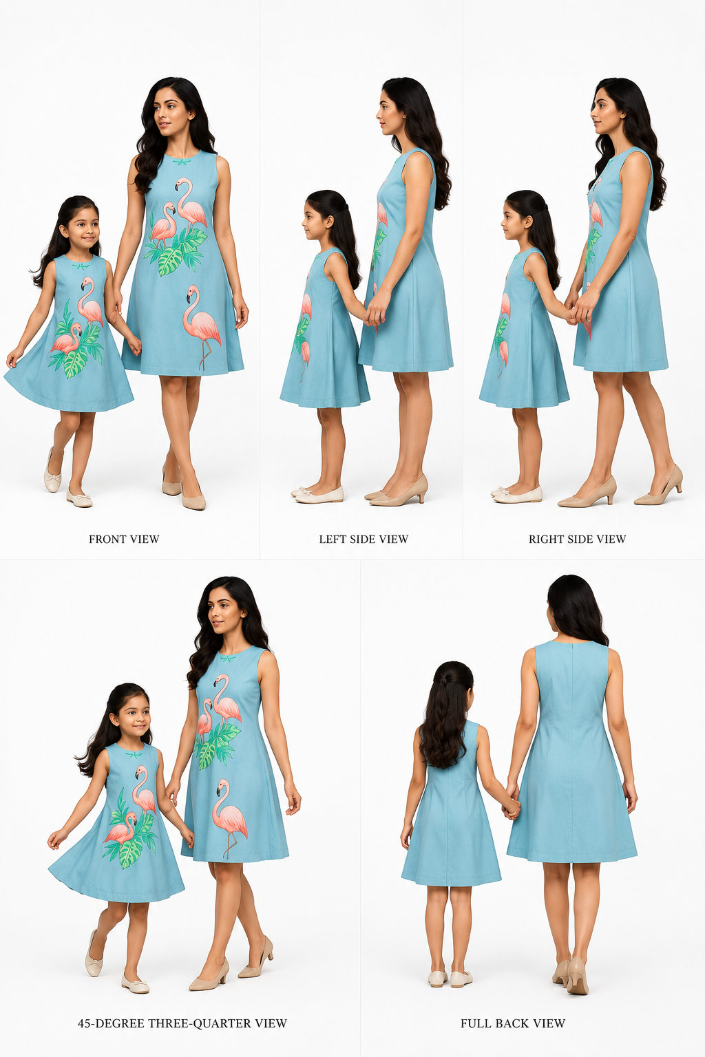 Pre Order: Blue Hand Painted Swan Dress