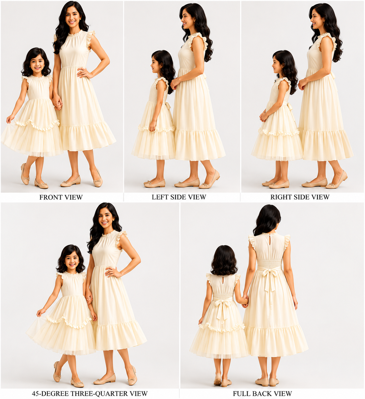 Pre Order: Off White Frill Detailed Dress