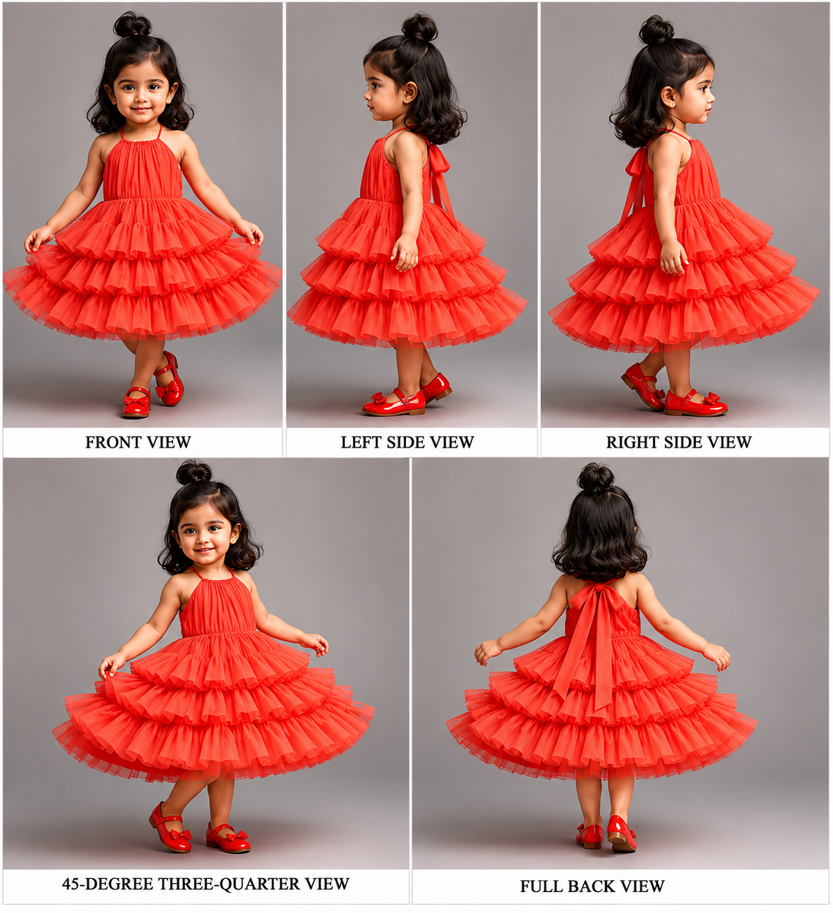 Pre Order: Exclusive Peachish Pink Backless Net Ruffle Dress