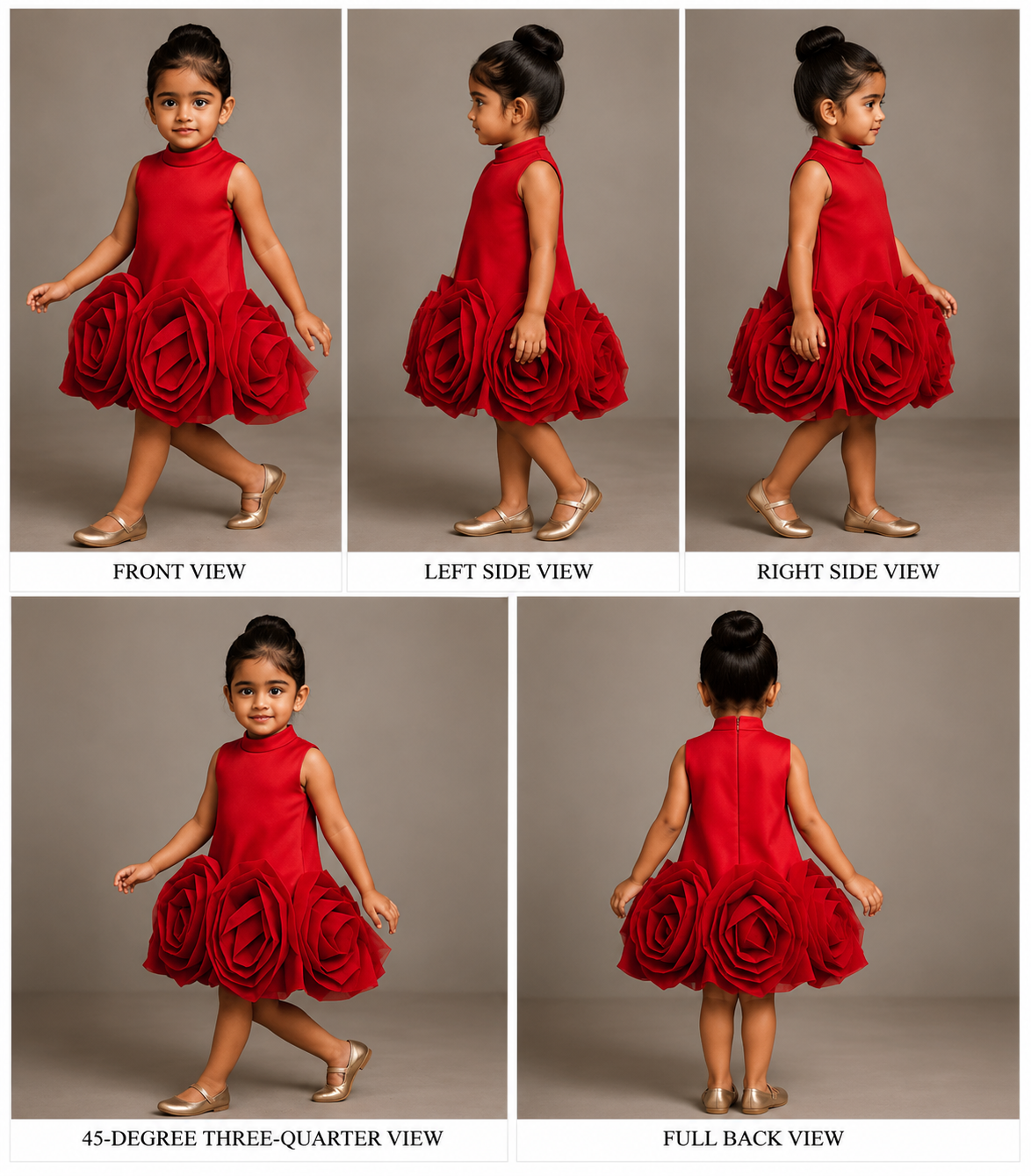 Pre Order: Organza Rose Detailed Satin Dress