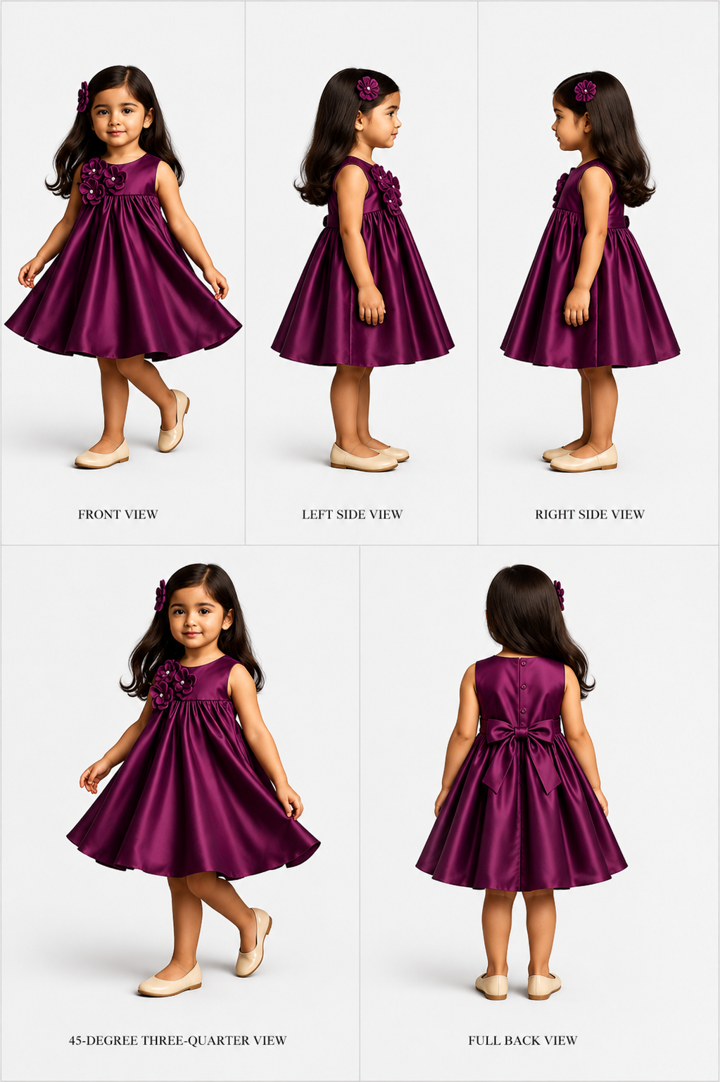 Pre Order: Flared Dress With Floral Embellishments