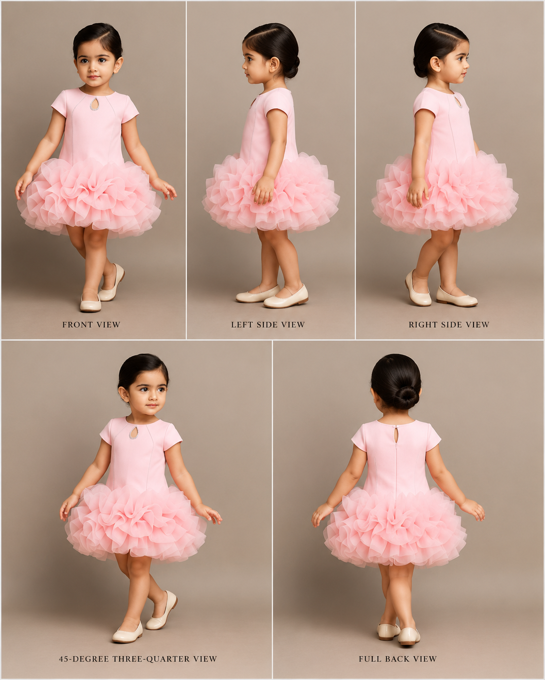 Pre Order: Elegant Embellished Dress With Organza Flower Detail