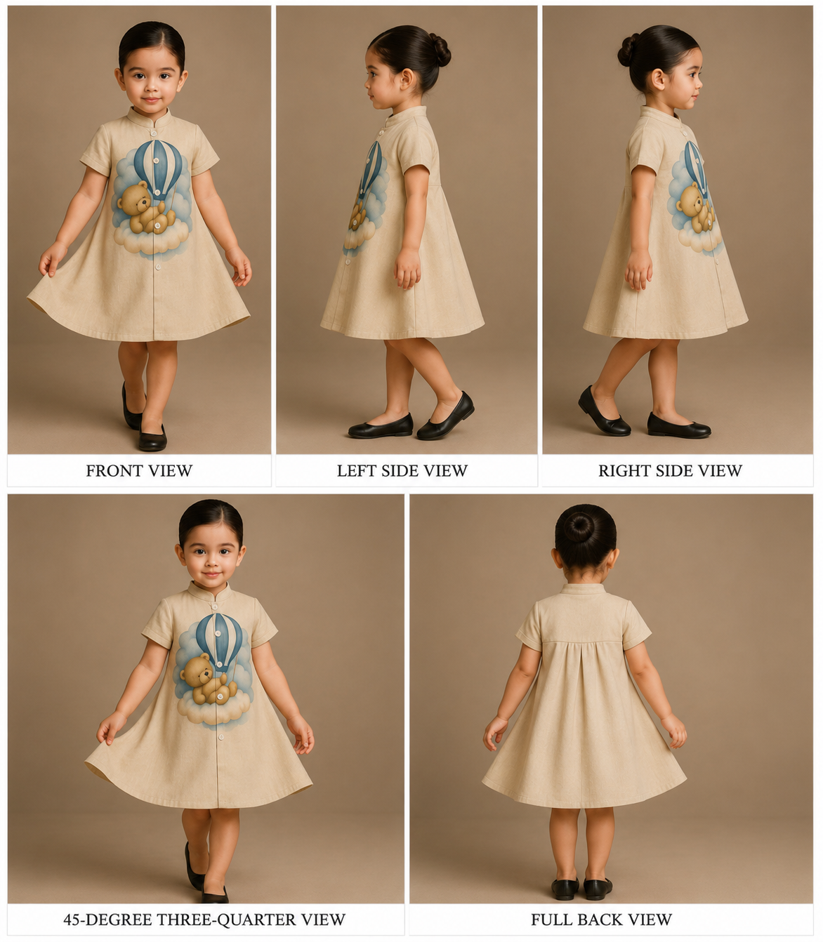 Pre Order: Bear With Ballon Hand Painted Dress