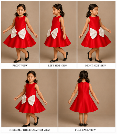 Pre Order: Red Scuba Big Bow Dress