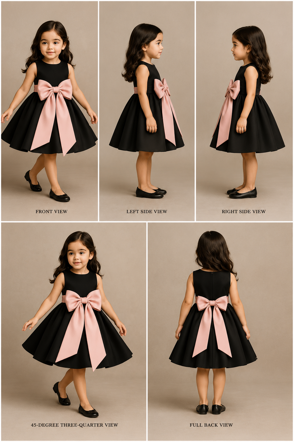 Pre Order: Black Scuba Big Bow Dress