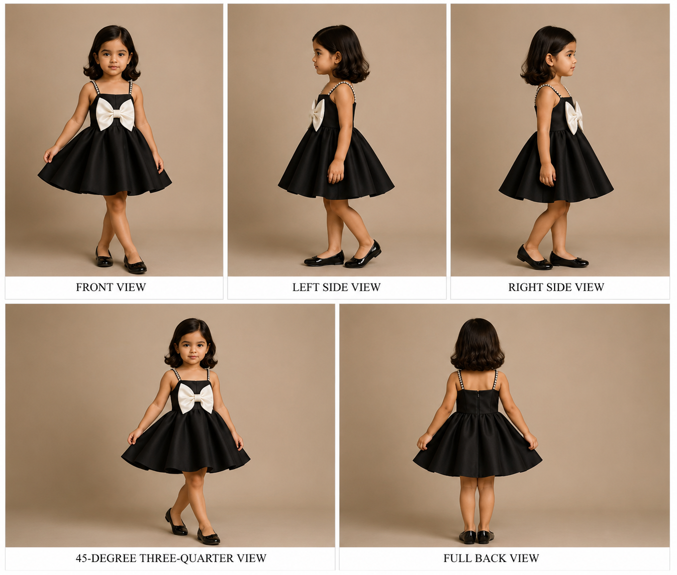 Pre Order: Black And White Pearl Embellished Silk Dress
