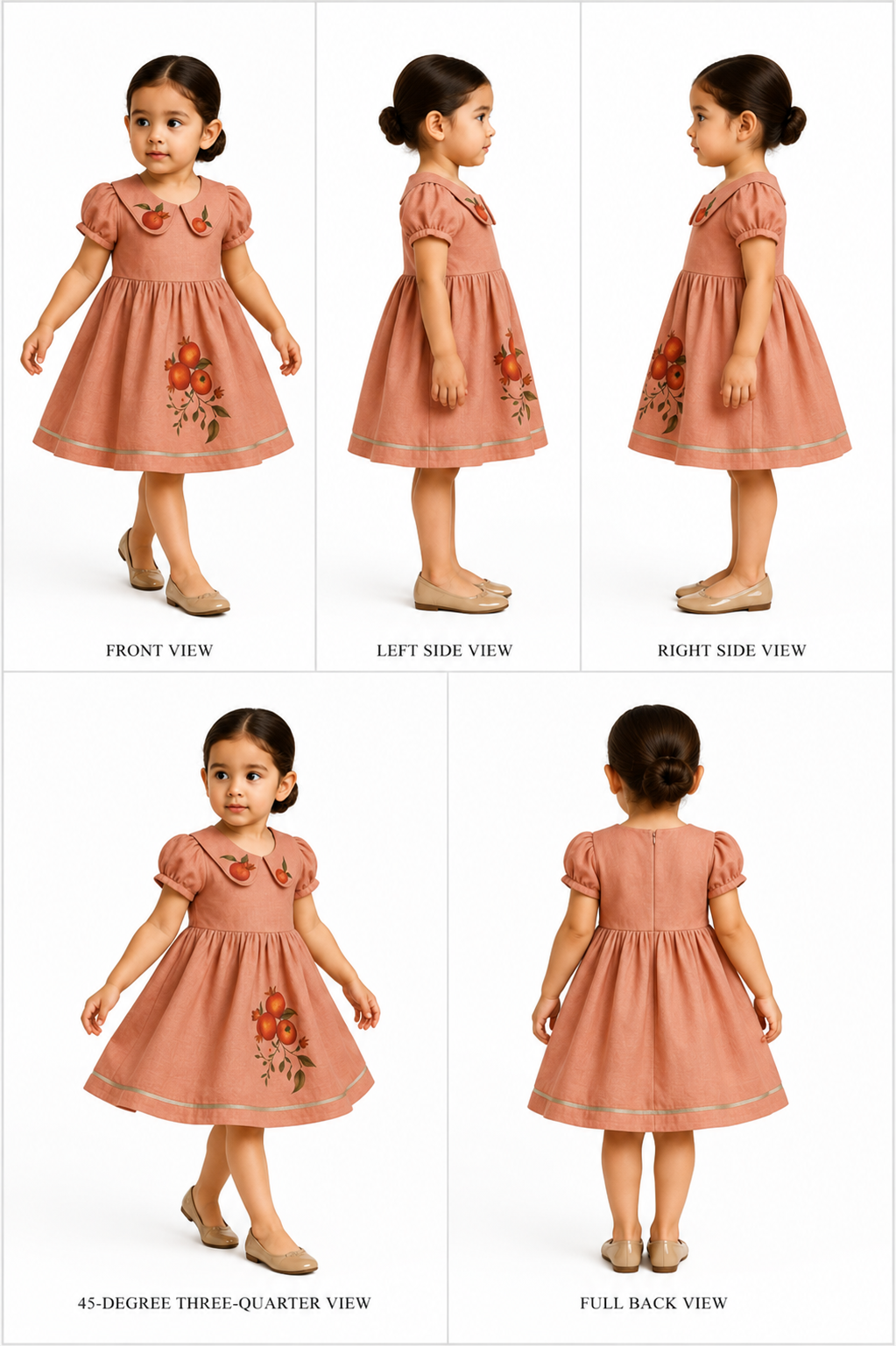 Pre Order: Pomegranate Peach Hand Painted Dress