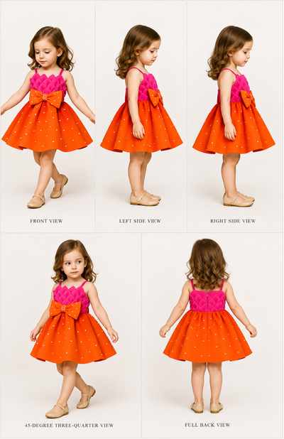 Pre order : Exclusive Embroidered Scuba Pearl Dress