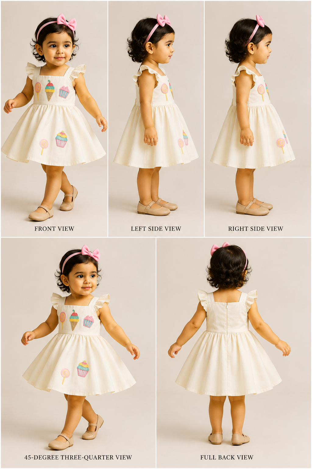 Pre Order:Exclusive Off White Candies Embroidered Dress