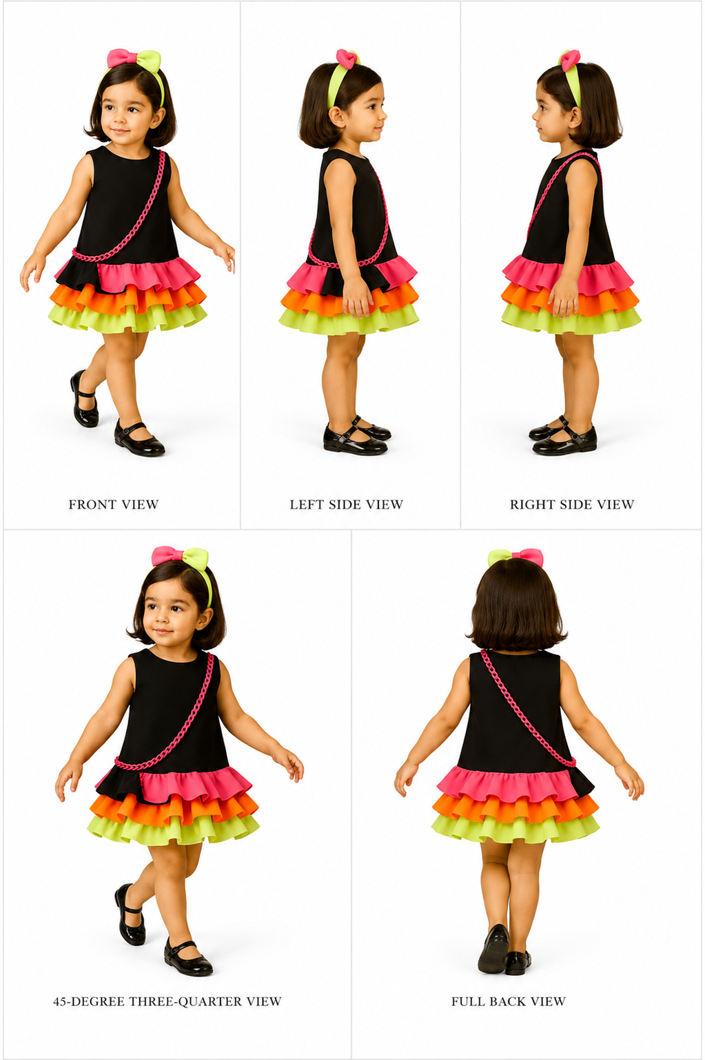 Pre Order: Exclusive Neon Frilly Scuba Dress