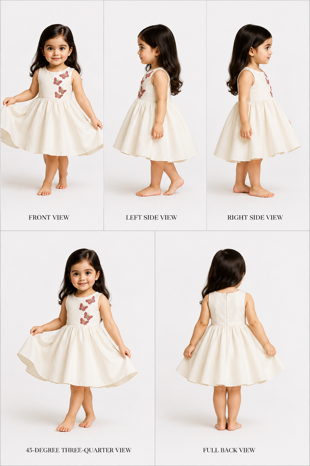 Pre Order: Butterfly Detail Layered Dress With Detachable Back Bow