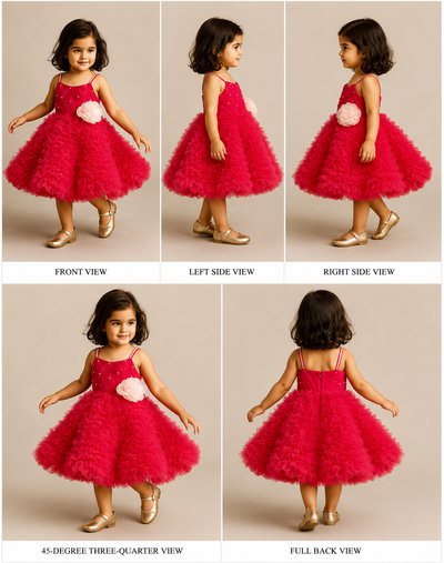 Pre Order: Frilly Ruffle Hem Strappy Red Dress