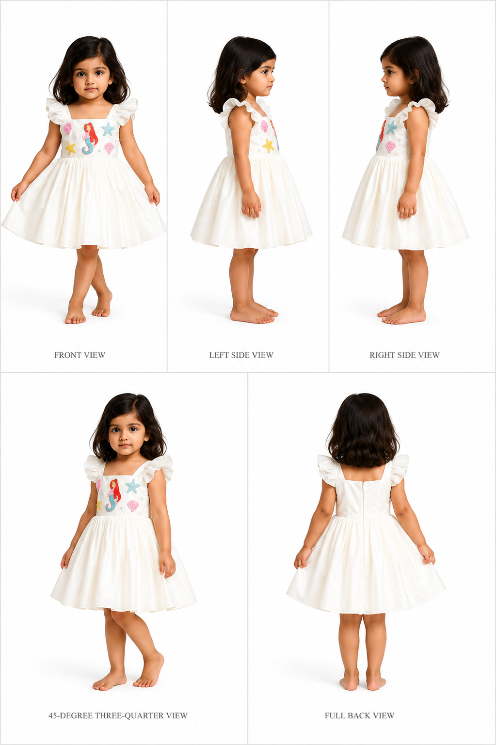 Pre Order: Mermaid Themed Flared Dress With Bowie