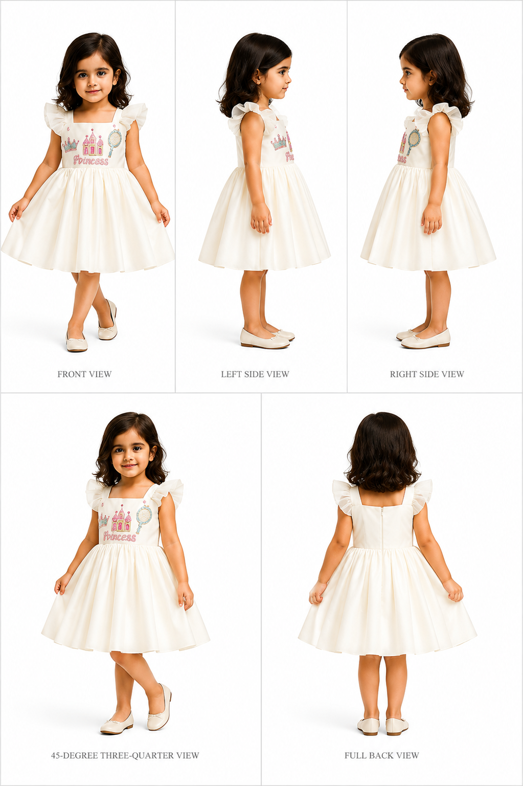 Pre Order: Off White Flared Dress With Bowie