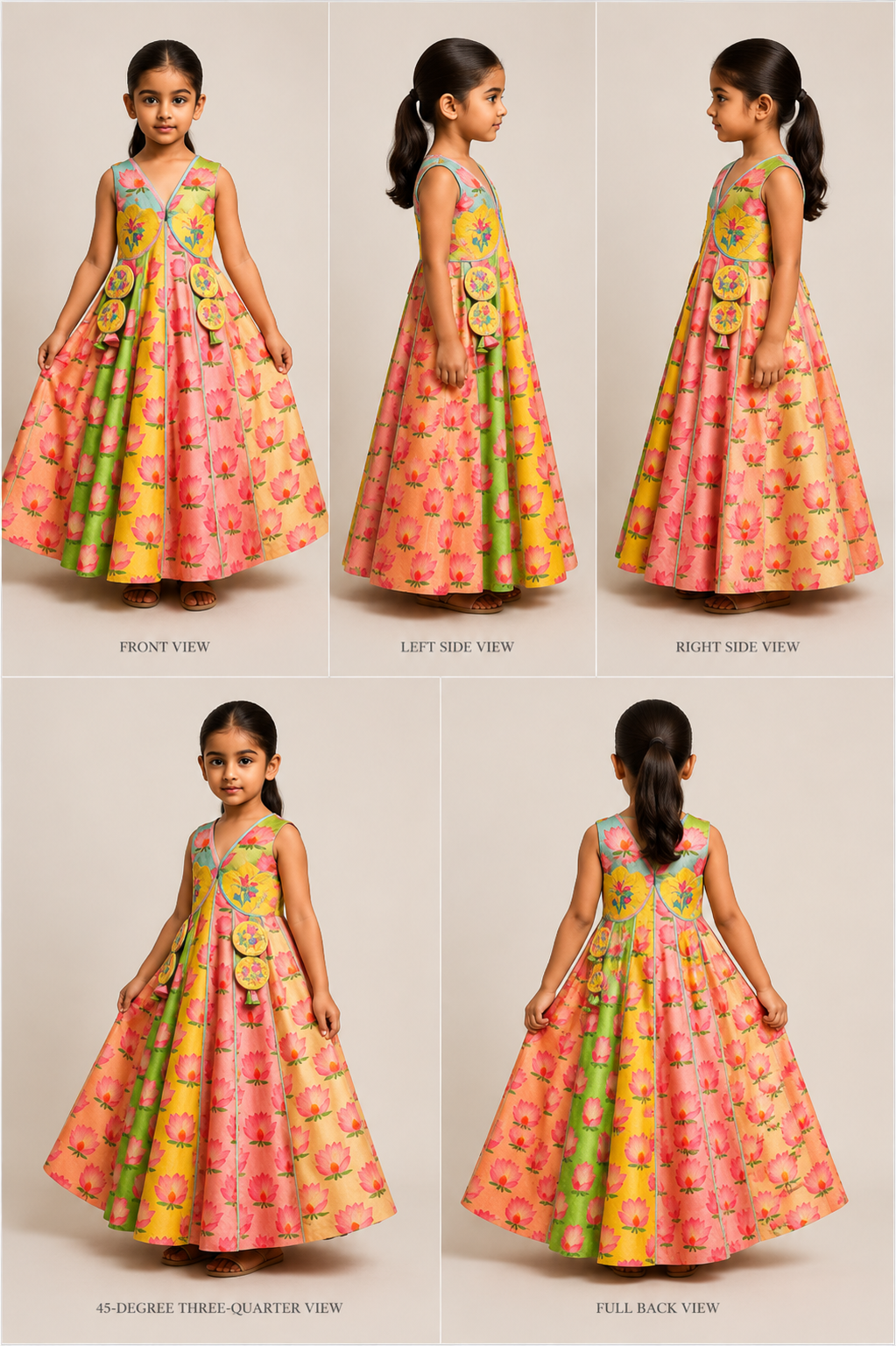 Pre Order: Floral Multicoloured Flared Kurti