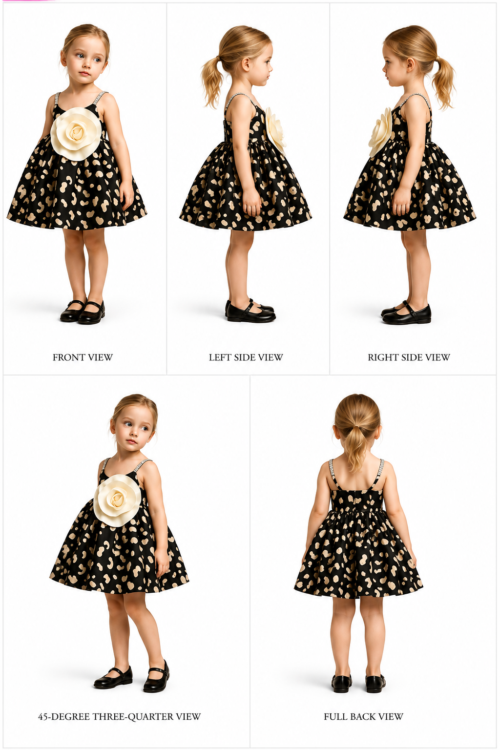 Pre Order: Flower Enhanced Strappy Flared Dress
