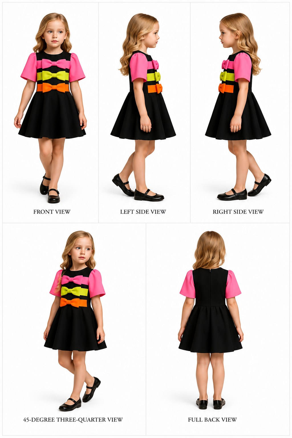 Pre Order: Multicolour Bow Scuba Dress