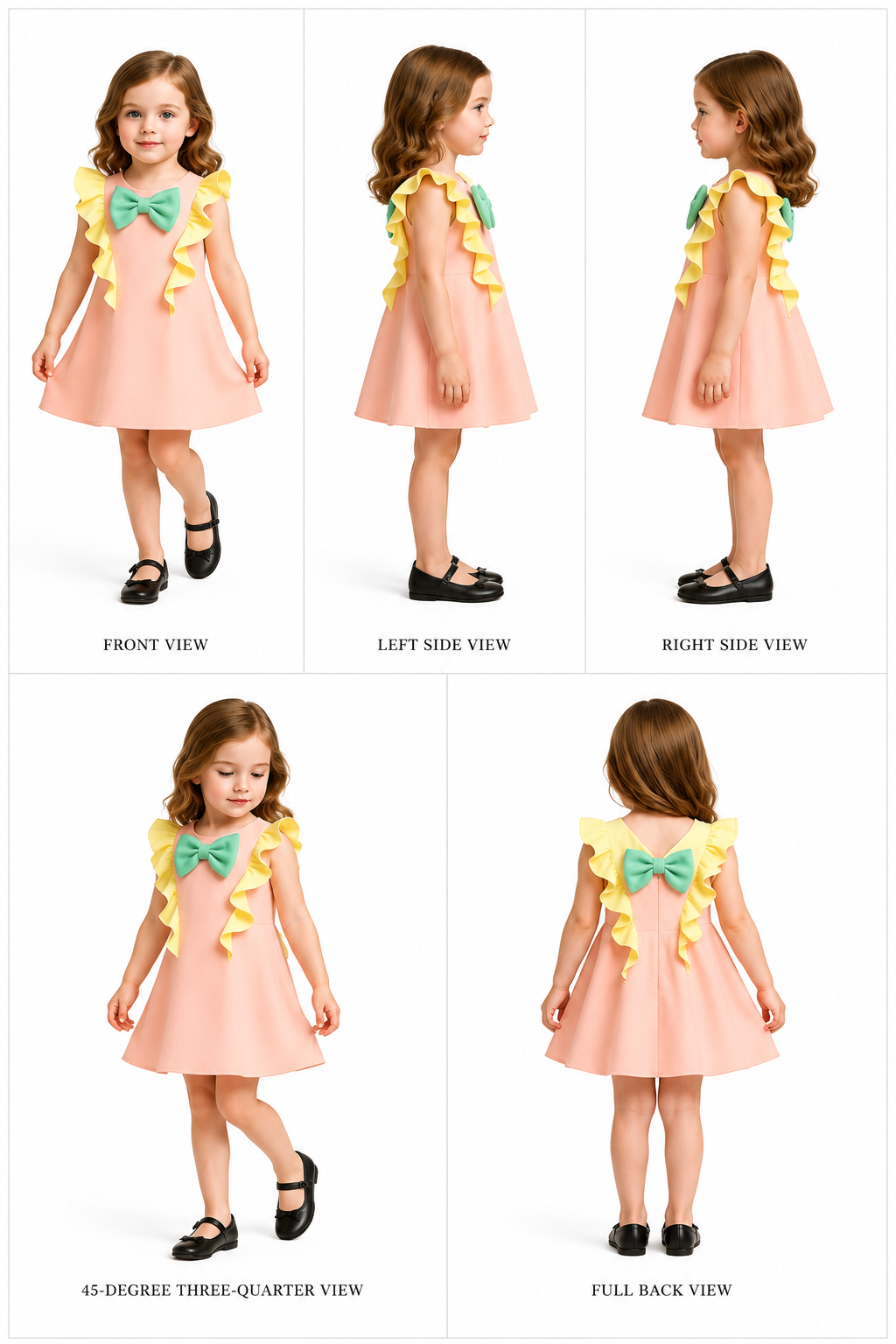 Pre Order: Neoprene Peach Ruffle Dress