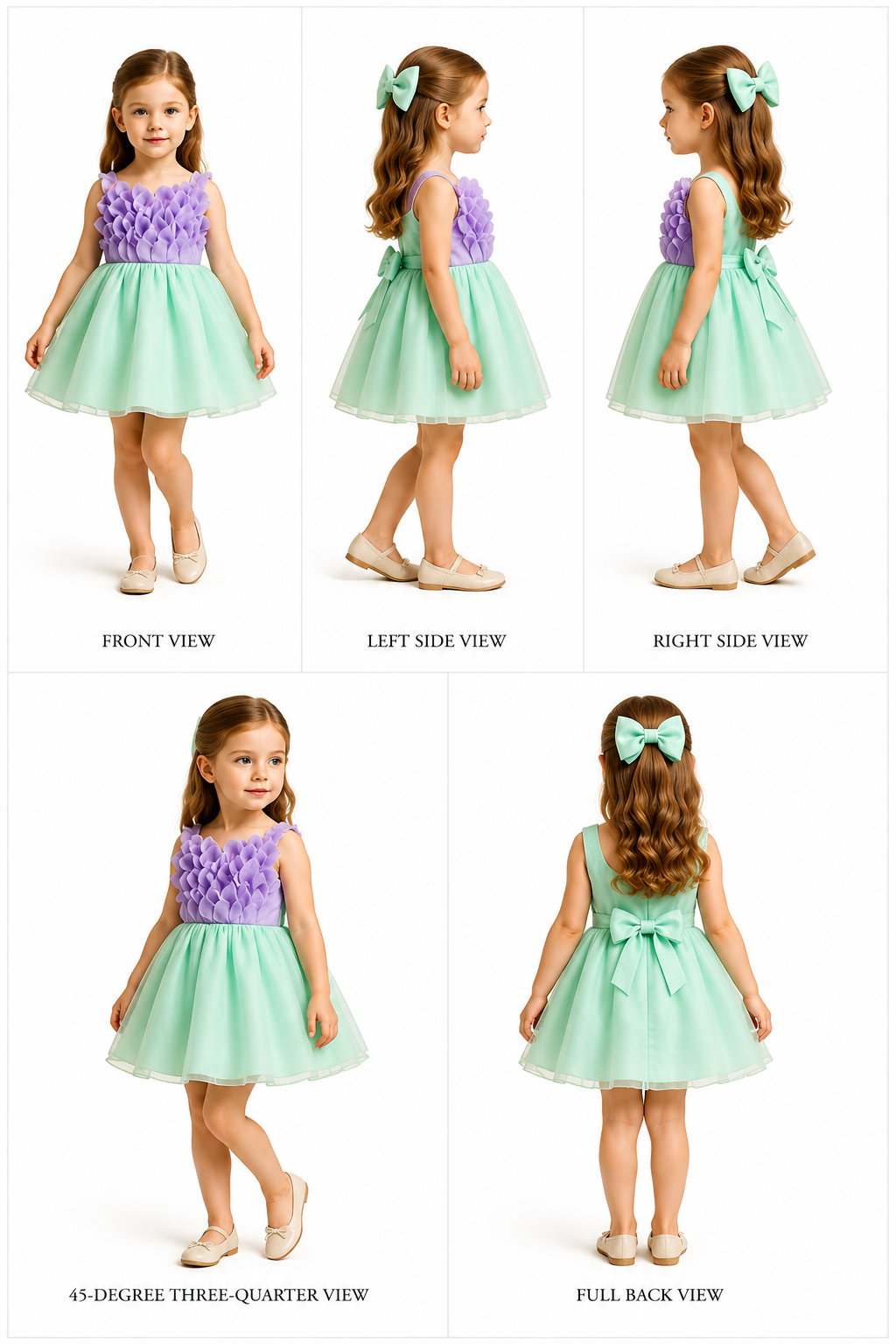 Pre Order: Purple Rose Petal Dual Tone Dress With Detachable Bow