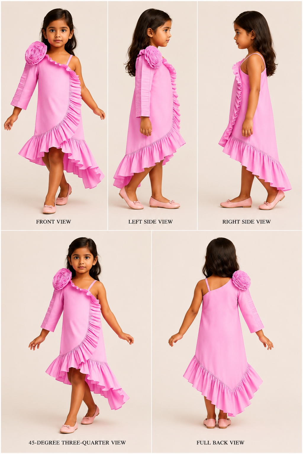 Pre Order: Stunning Swirl Frilly One Shoulder Dress