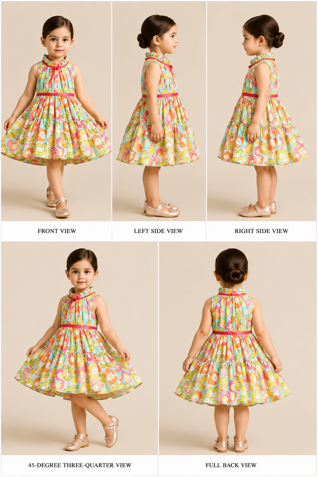 Pre Order: Yoke Gather Multicolour Dress