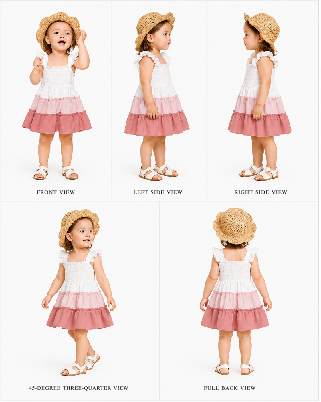 Pre Order: Graceful Three Colour Tiered Cotton Dress
