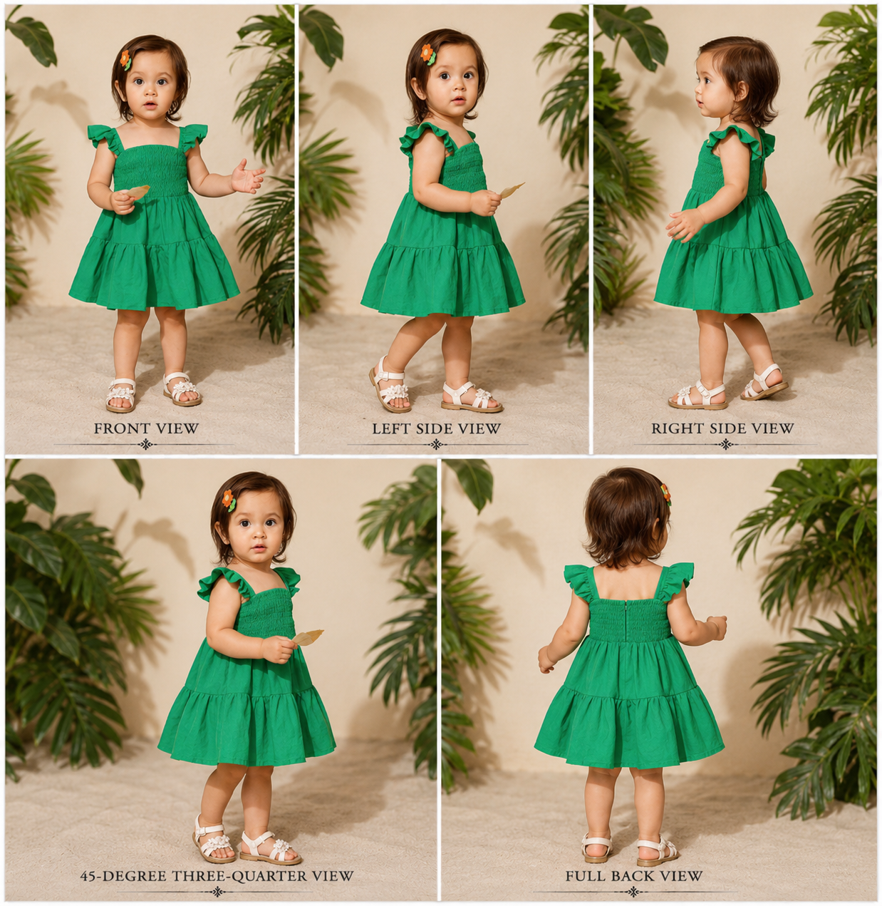 Pre Order: Foxy Green Tiered Cotton Dress