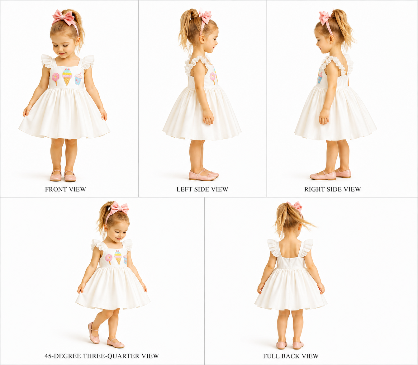 Pre Order: Off White Candies Embroidered Dress