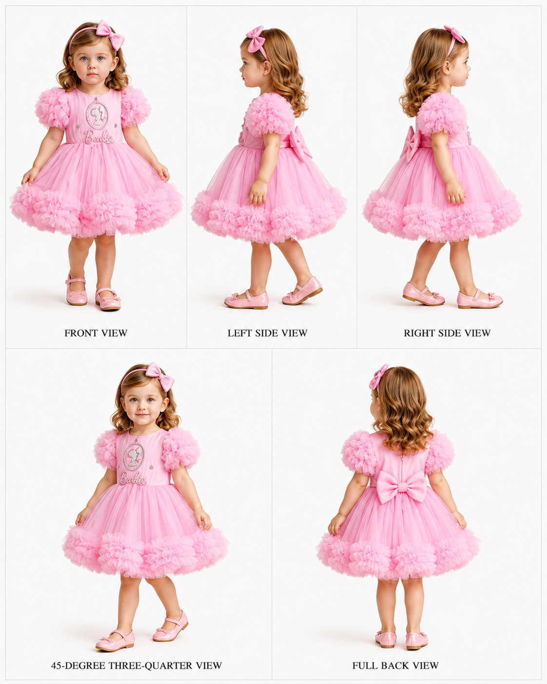Pre Order: Ruffle-Sleeved Exquisite Pink Dress