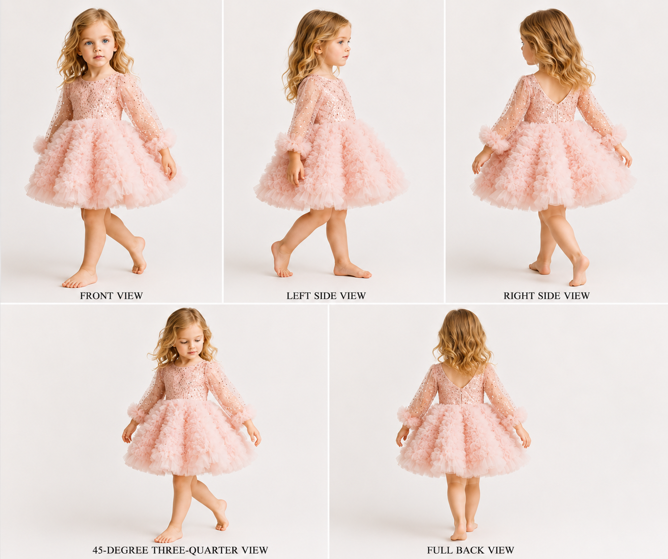 Pre Order: Sequins Embellished Ruffled Dress