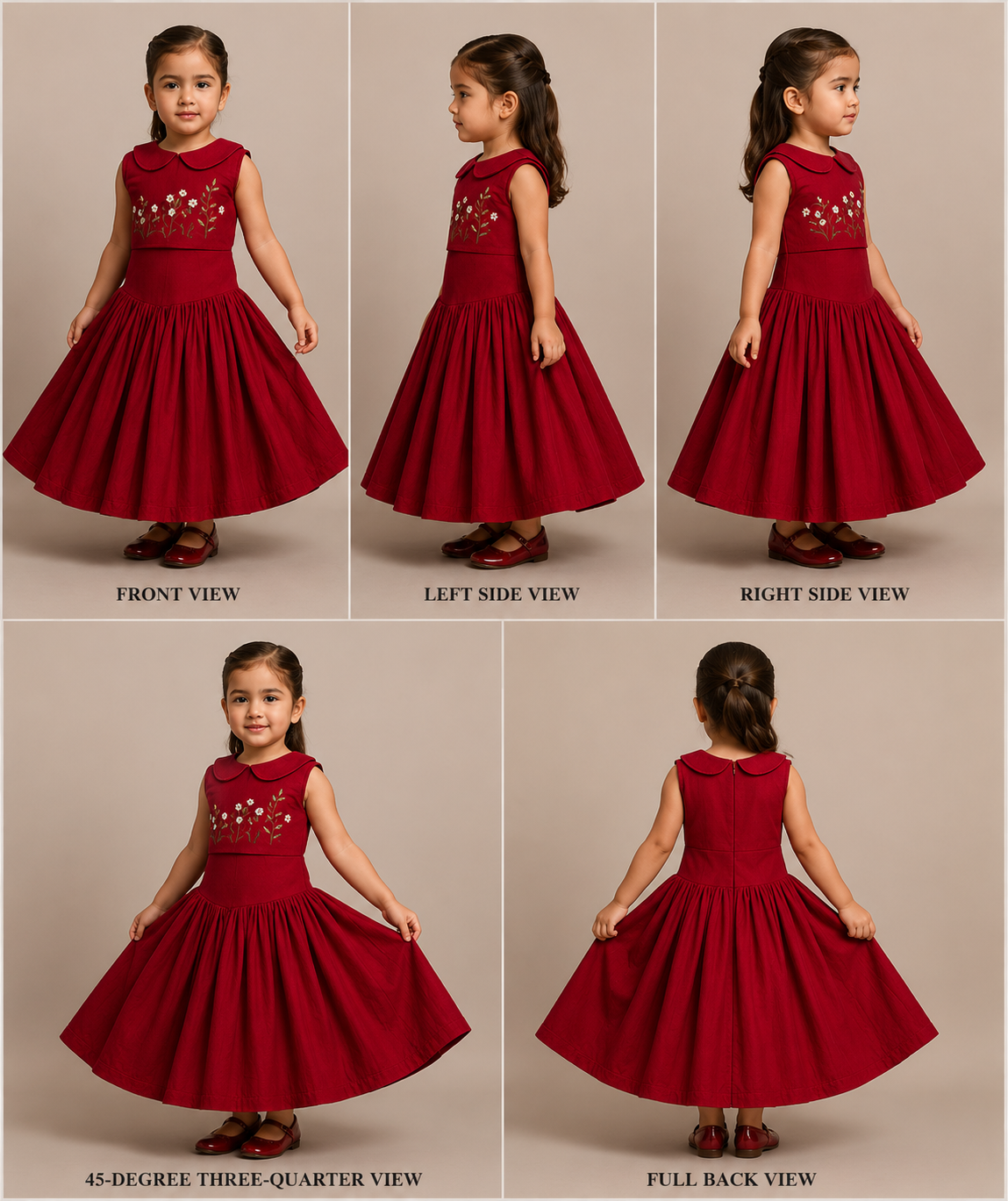 Pre Order: Pretty Floral Detailed Top With Pleat Detailed Skirt