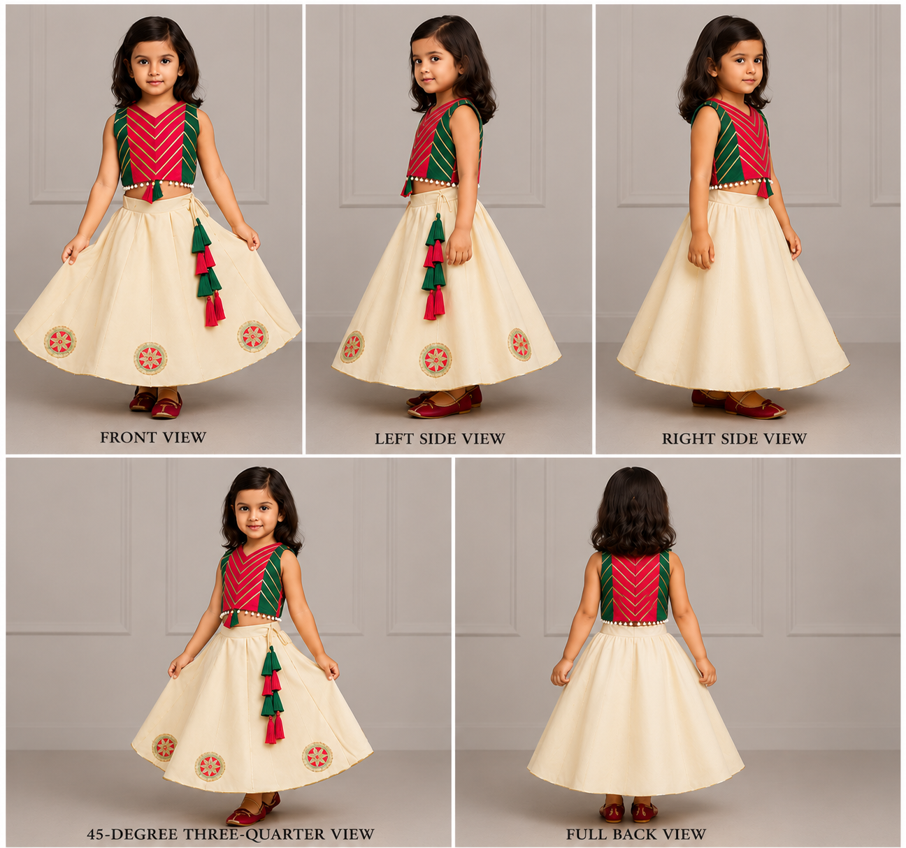 Pre Order: Sleeveless Lace Detailed Embellished Top With Lehenga
