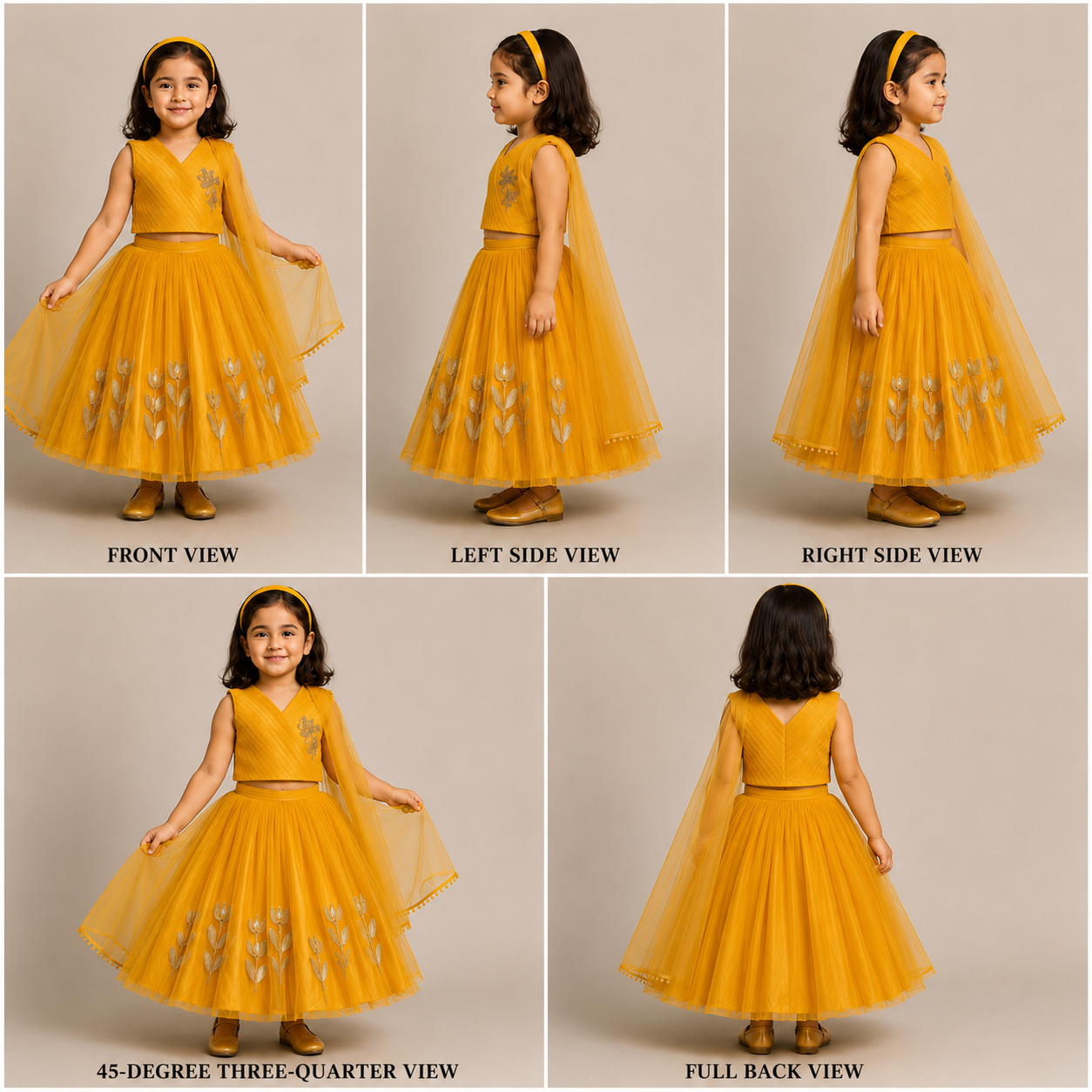 Pre Order: Sequins Embroidered Pleat Detailed Top With Tulle Lehenga And Dupatta