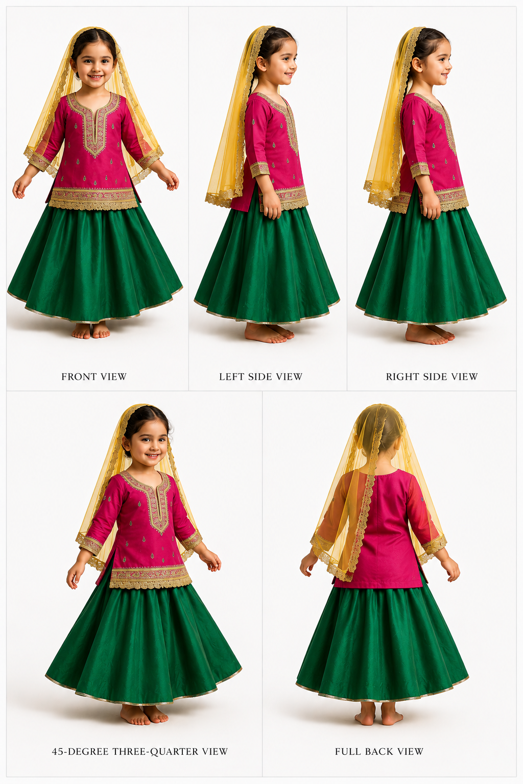 Pre Order: Beautiful Lace Work Beaded Kurti With Lehenga And Dupatta