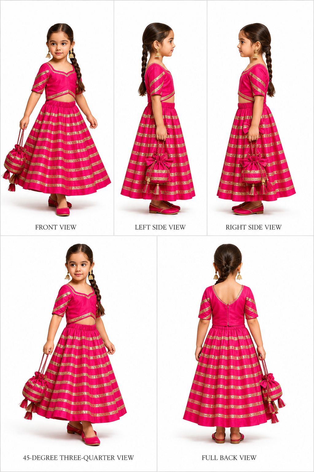 Pre Order: Rani All Over Gota Detailed Lehenga Set