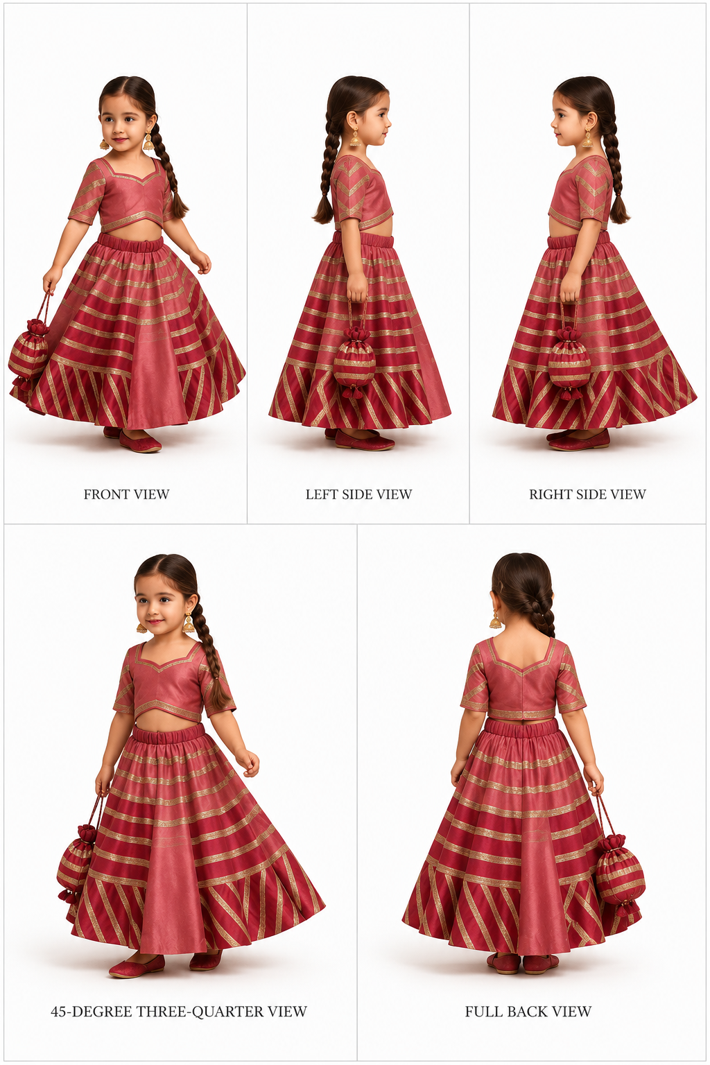 Pre Order: Dual Shade gota detailed lehenga set