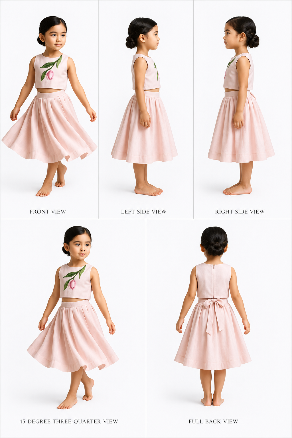 Pre Order: Hand Painted Top With Pleated Skirt
