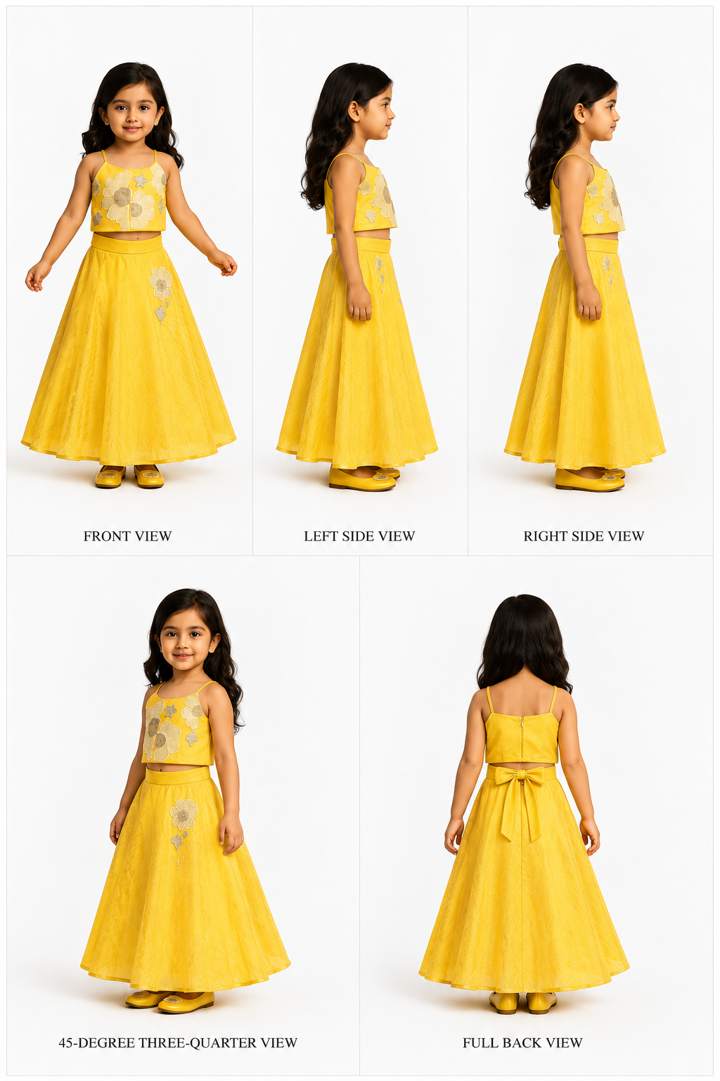 Pre Order: Flower And Sequin Embroidered Halter Neck Top With Lehenga