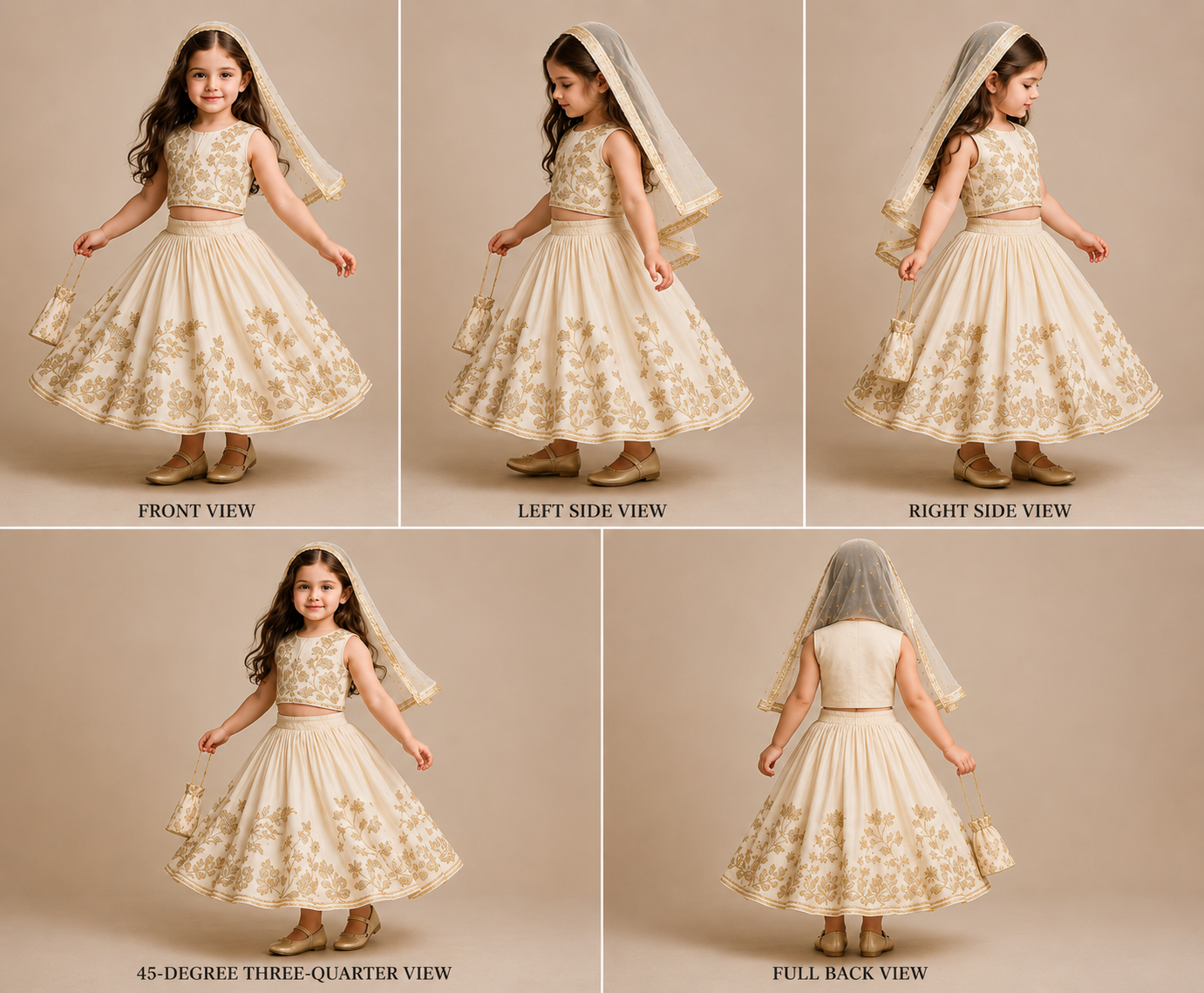Pre Order: Embroidered Top With Gota Work Lehenga And Net Dupatta