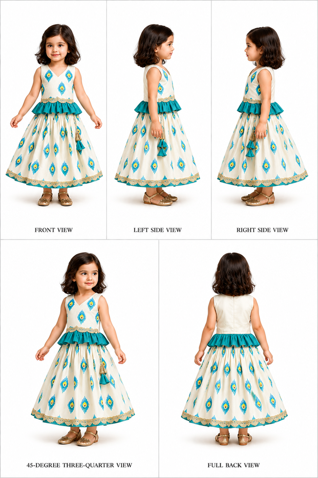 Pre Order: Mor Pankh Digital Print Top With Lehenga