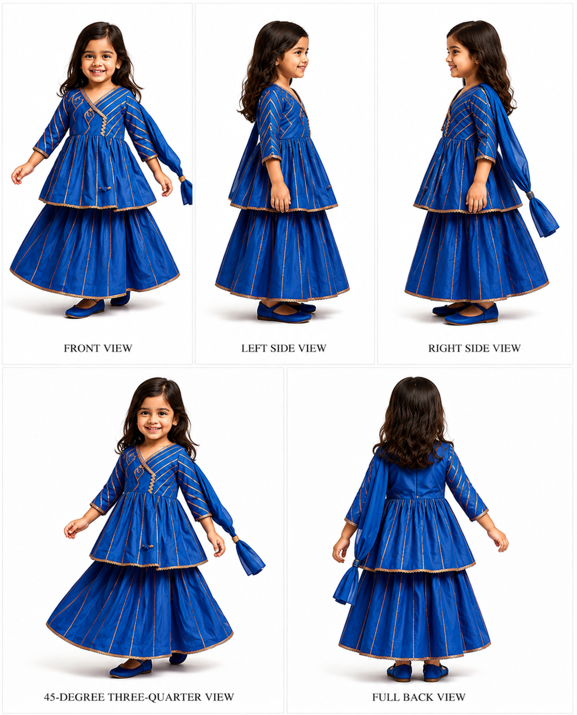 Pre Order: kite Gota Detail Lehenga Set