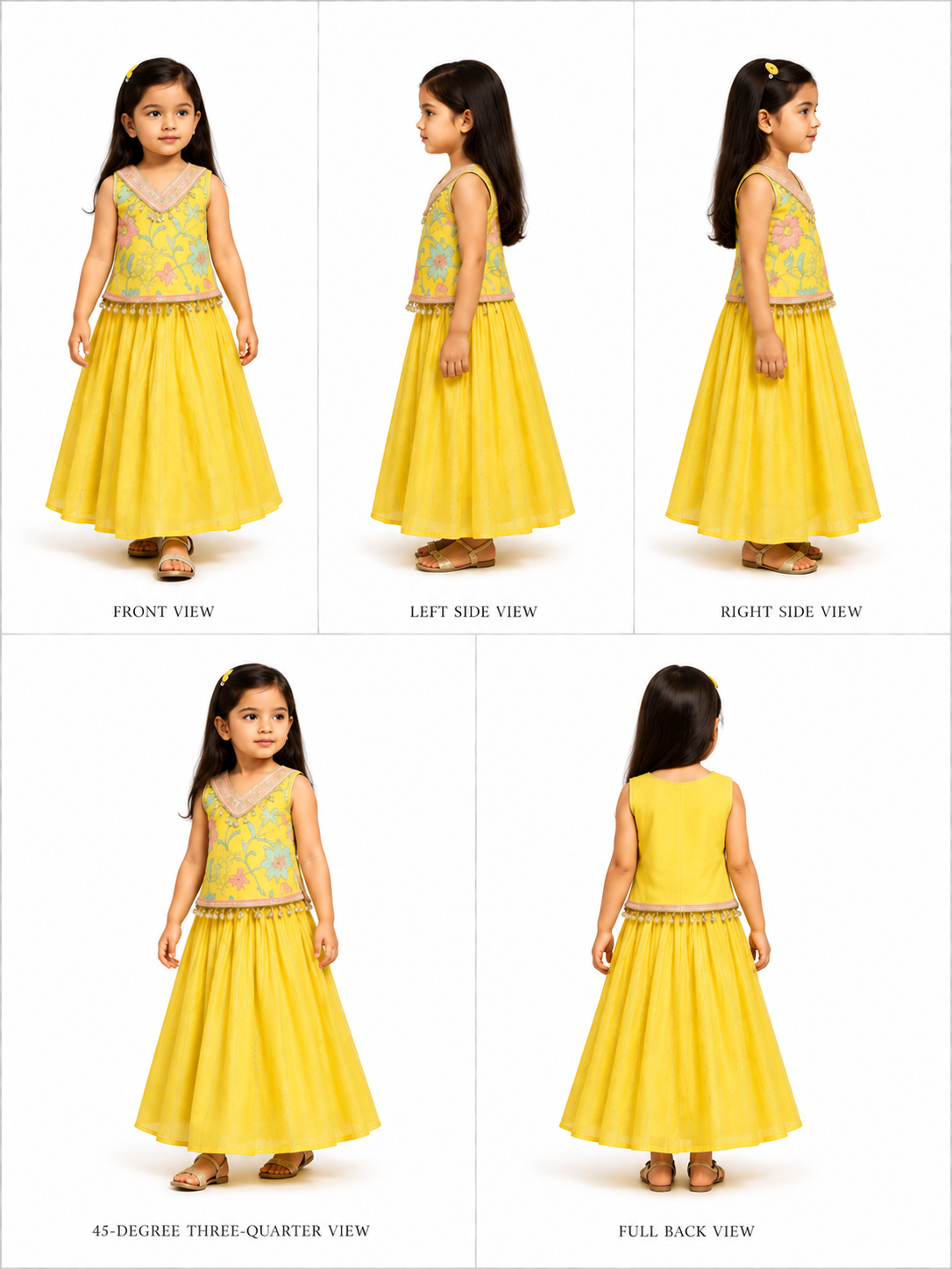 Pre Order: Stylish Printed Kurti And Flared Lehenga