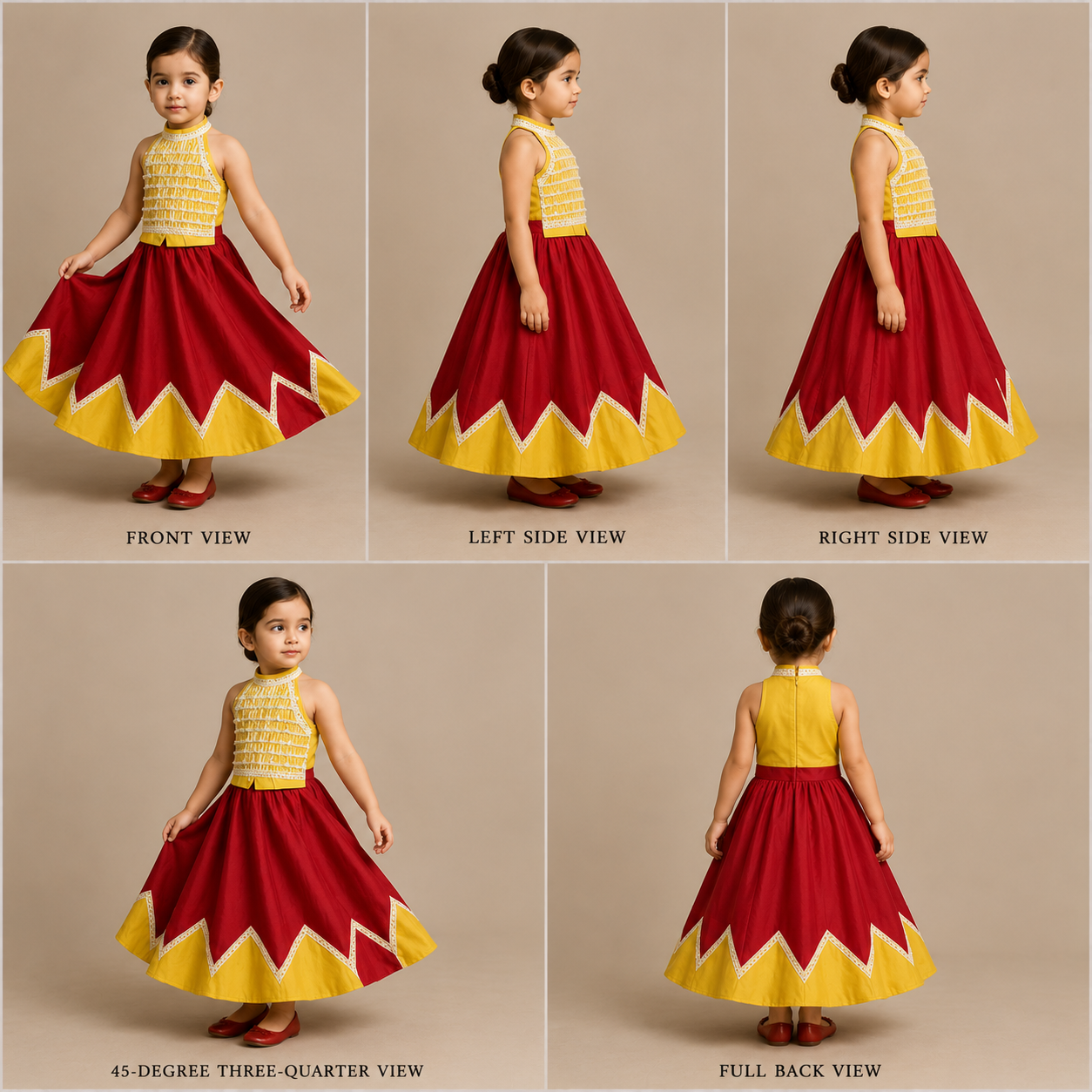 Pre Order: Exclusive Embellished Halter Neck Top With Faux Mirror Work Lehenga