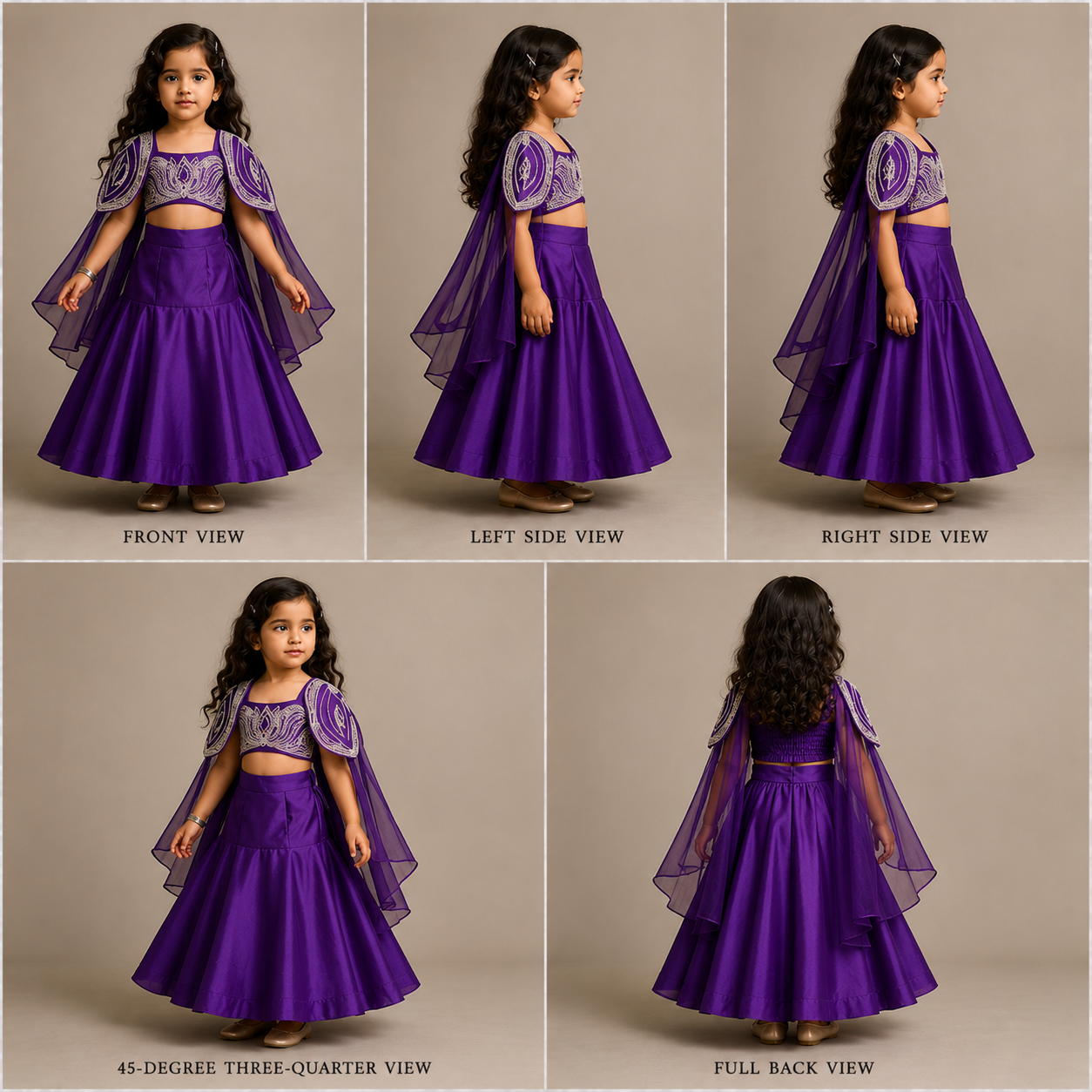 Pre Order:Moti Hand Work On Cape N Blouse With Fish Cut Lehanga