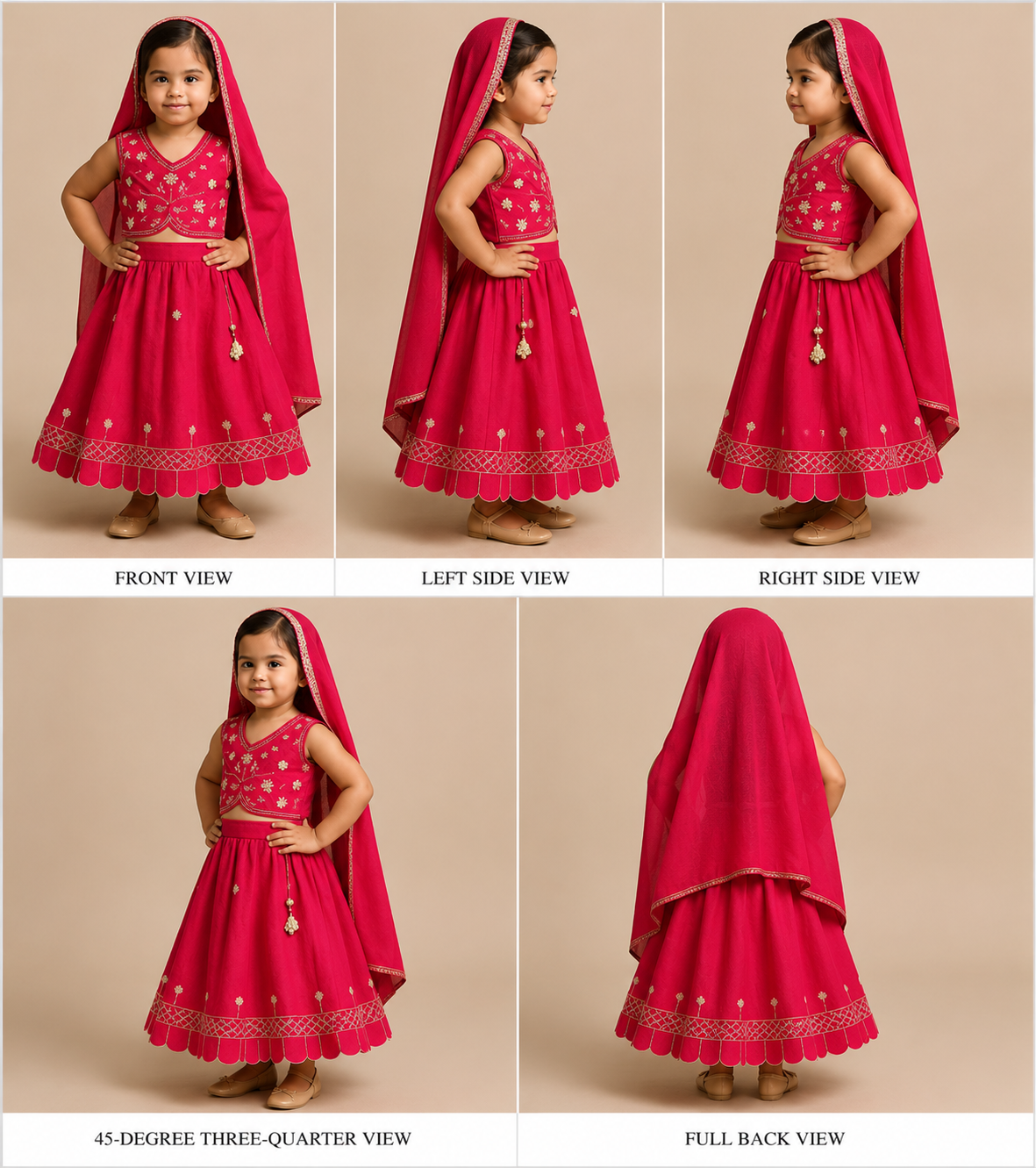 Pre Order: Pink Embroidered Top And Lehenga With Dupatta